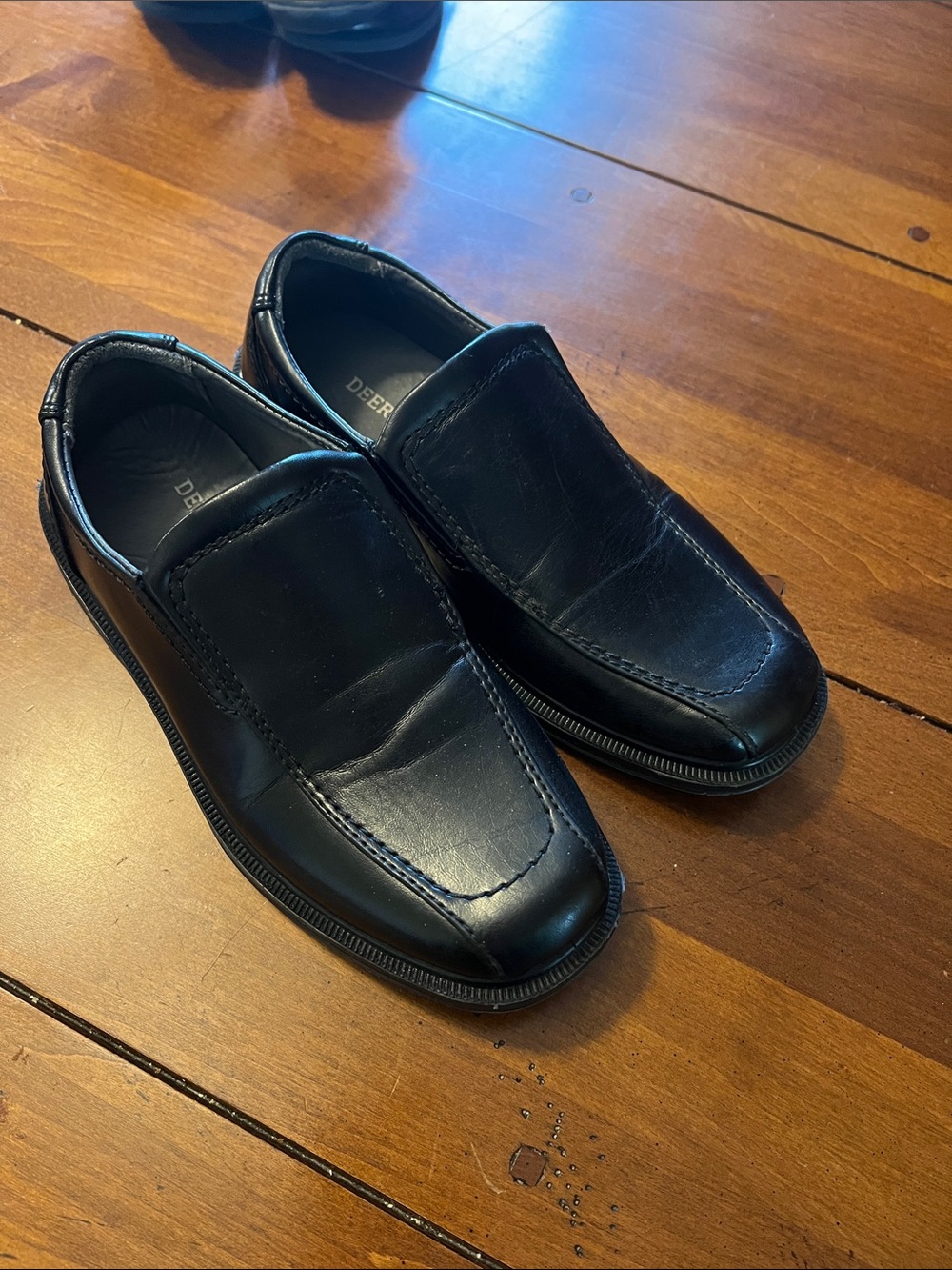 Deer Stags Black Kids Slip-On Dress Shoes
